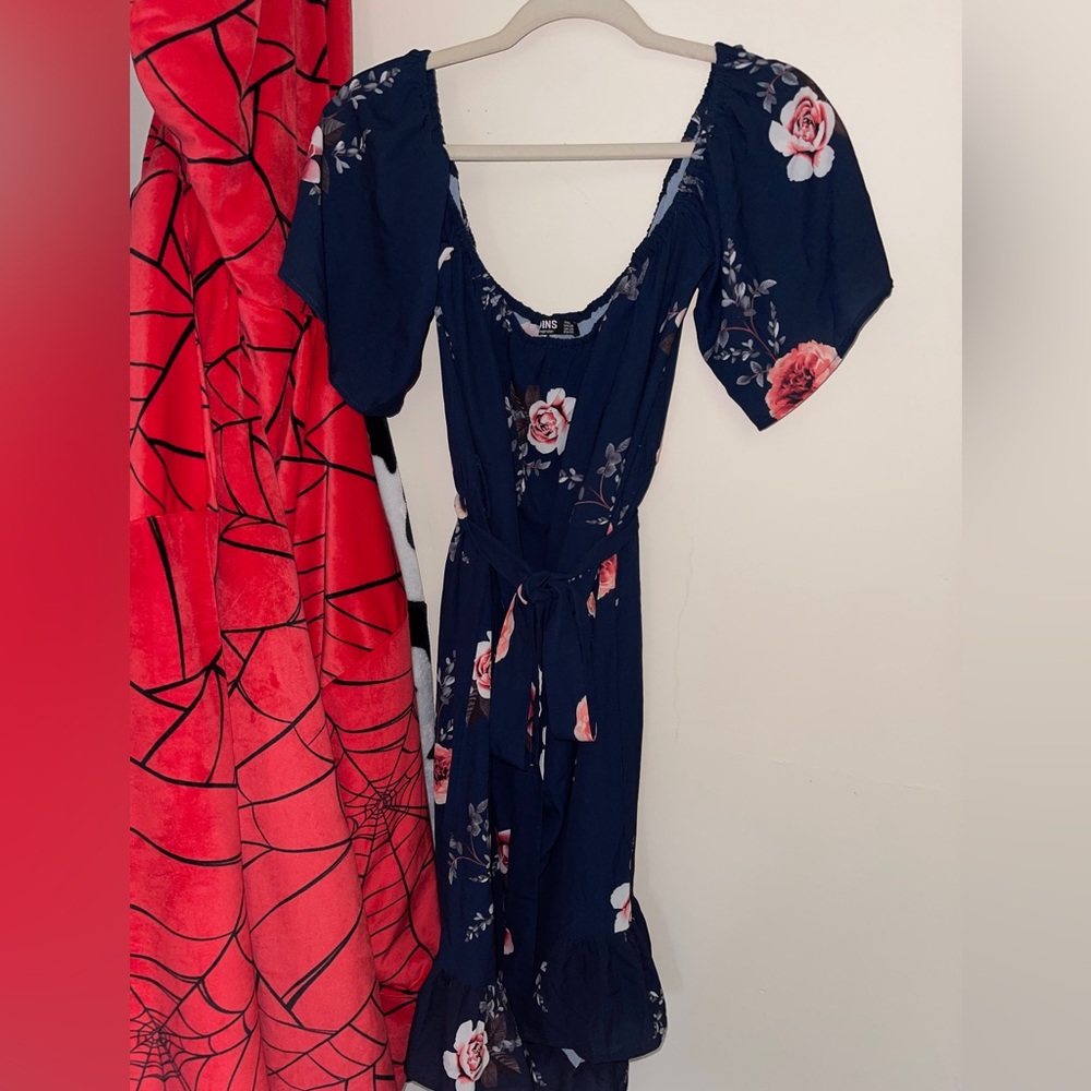 Navy floral plus size dress